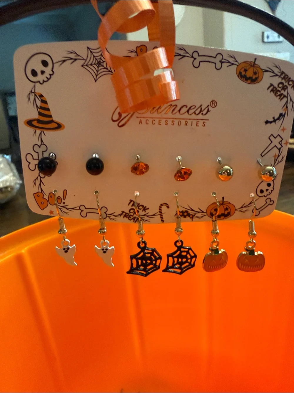 Princess Accessories Kids Halloween 6-Pair Stud/Dangle Earrings Set